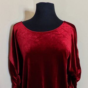 Gibson Latimer Crimson Velvet Mini Dress NWT
